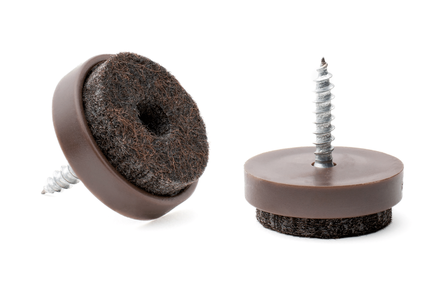 Glijnagel rond met Vilt en schroef (Extra sterk) - Stoeldopshop.nl