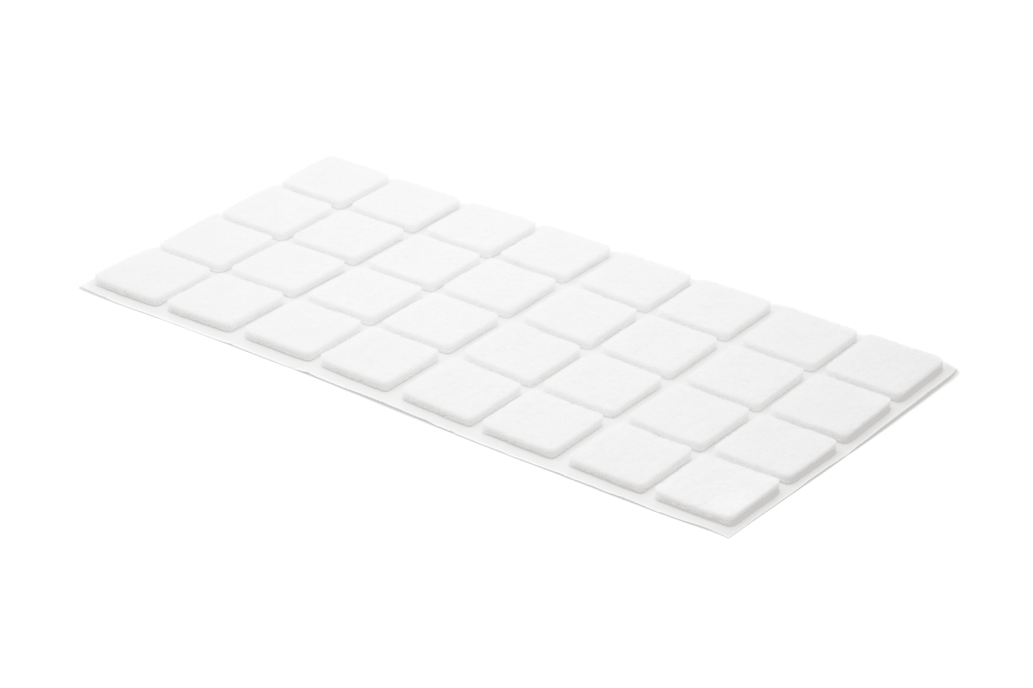 Zelfklevende witte viltjes vierkant - 3,5mm dik