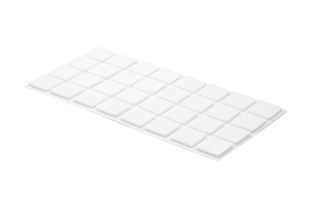 Zelfklevende witte viltjes vierkant - 3,5mm dik