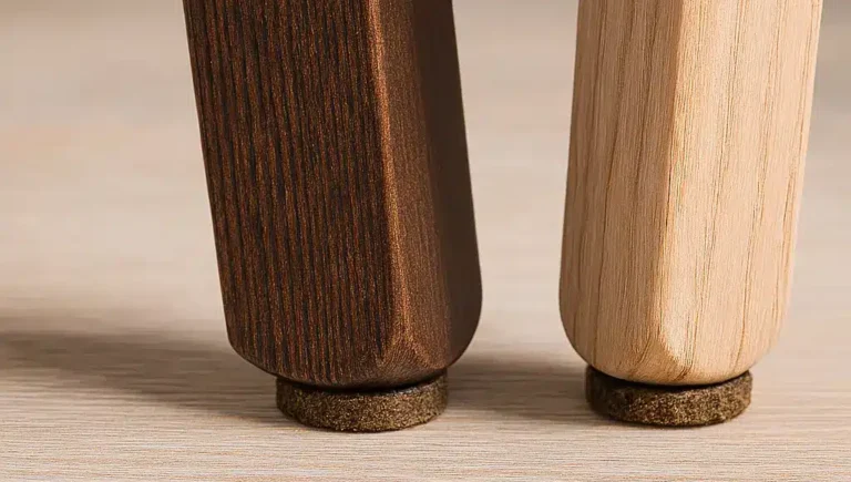 Houten stoelpoten met vilt